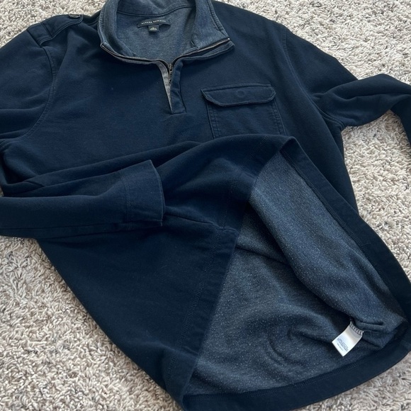 Banana Republic Men’s 1/4 Zip Collared Long Sleeve Blue Pullover Sweatshirt L - Picture 4 of 7